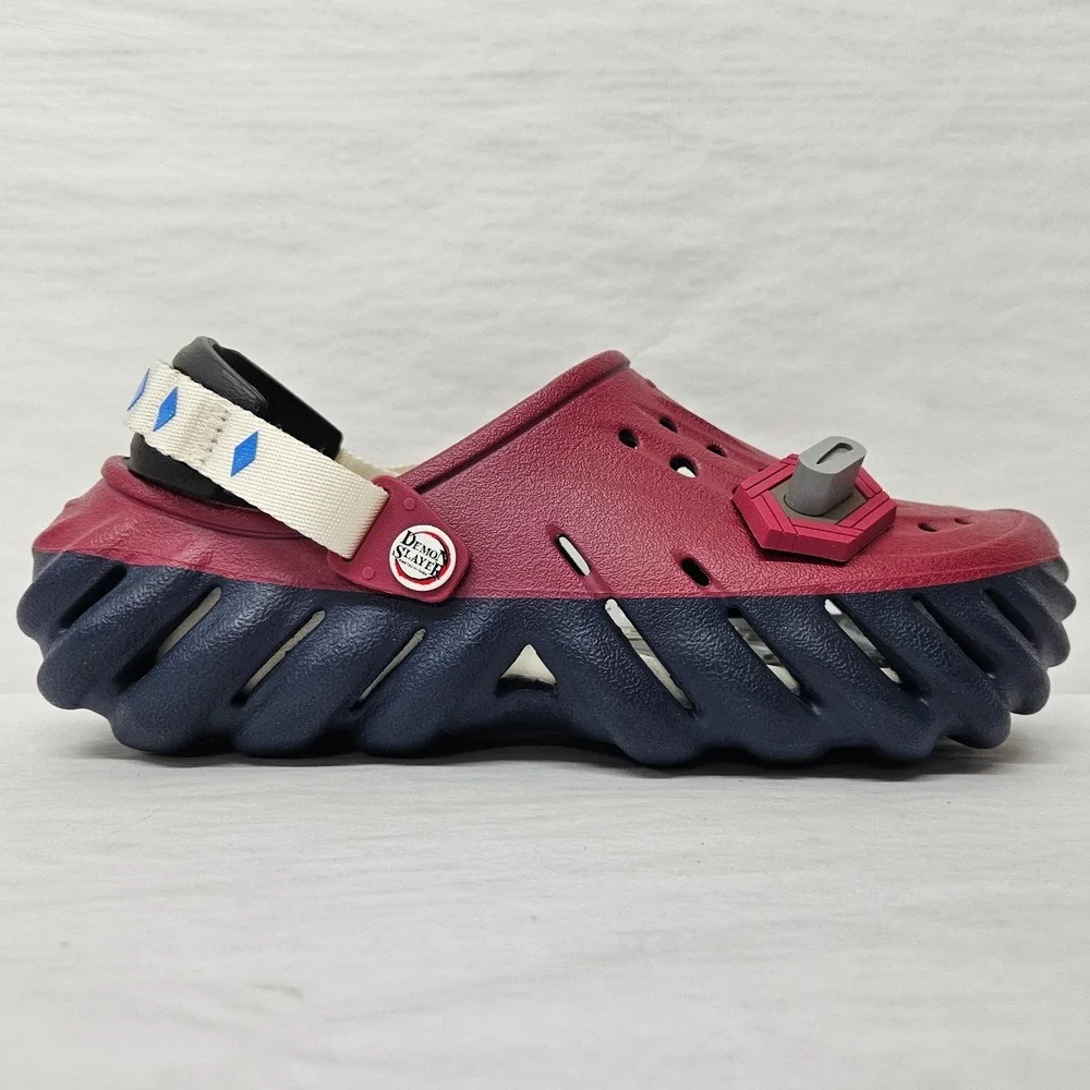 Crocs Echo Clog Demon Slayer Giyu Tomioka 211413-90H Burgundy Navy Men's Size 8